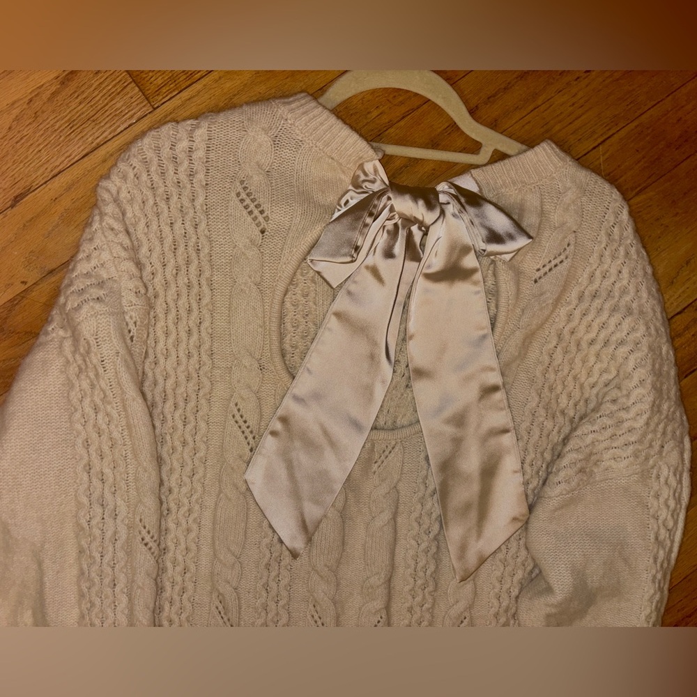 Express Cream Tie-In-Back Knit Sweater - XL - Picture 7 of 15